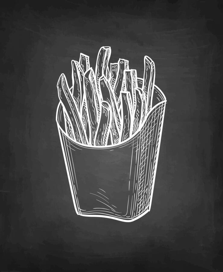 chalk-sketch-french-fries-fried-potatoes-blackboard-background-hand-drawn-vector-illustration-retro-style-198567112